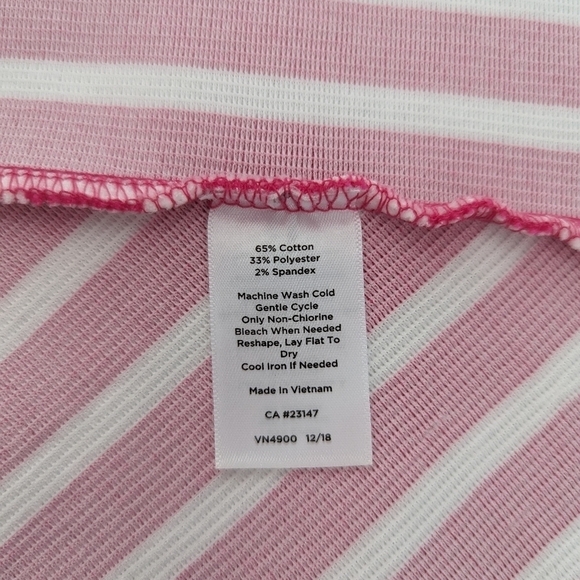 TALBOTS Pink & White Striped Dress Ladies Size Medium - Picture 11 of 12